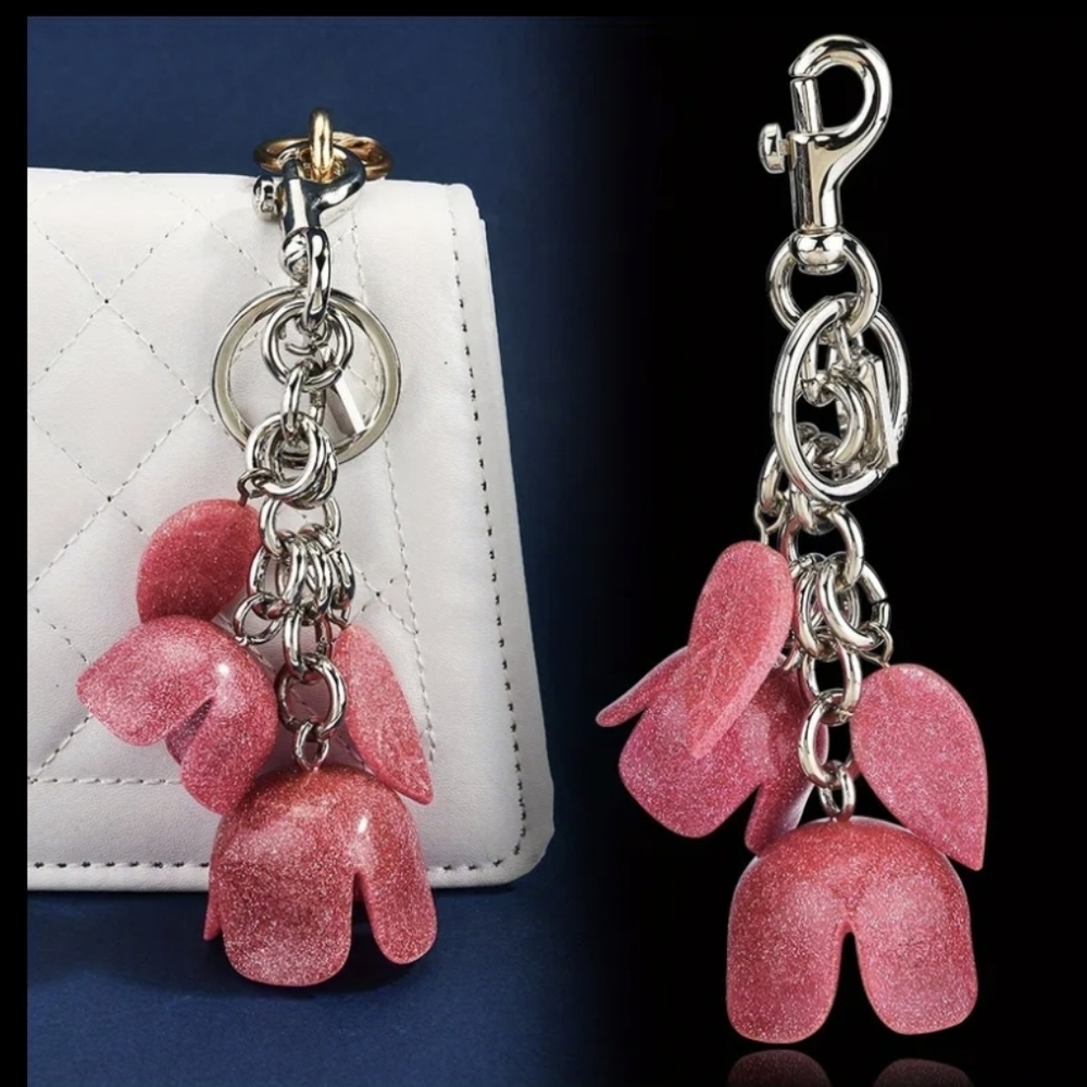 Beautiful Flower Bag Charm/ Keychain NEW